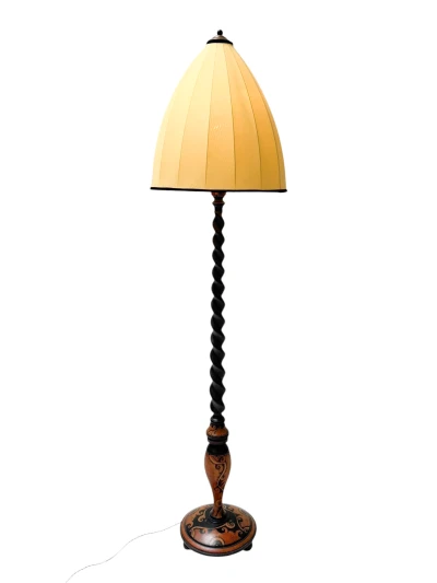 Art Deco Batik Floor Lamp by Hans Steinpatz, Dutch Design, 1920s